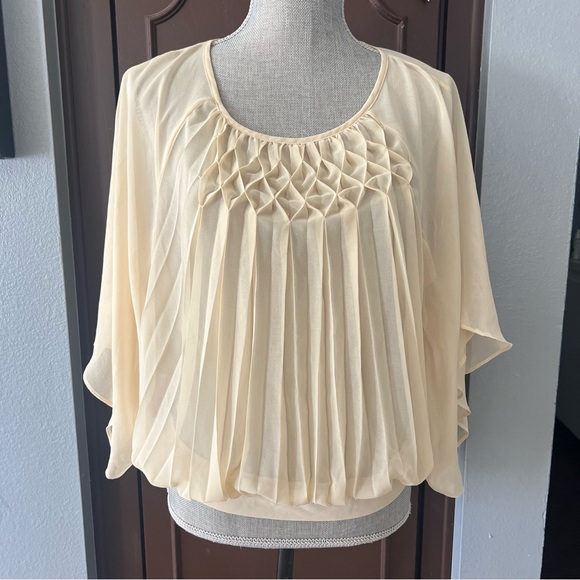 Anthropologie Tops - Meadow Rue Pleated Sheer Flyaway Blouse